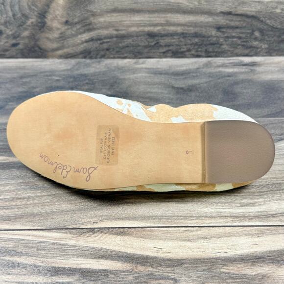 NIB Sam Edelman Felicia 9M Ballet Flats Printed Calf Hair Natural Ivory - Picture 7 of 9